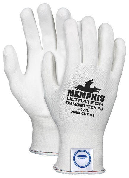 GLOVE ULTRATECH CUT RESISTANT 13G WH LG 12DZ